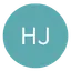 Teal circular user avatar badge featuring the white initials HJ.