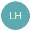Teal circular user avatar badge featuring the white initials LH.