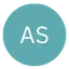 Teal circular user profile icon displaying the uppercase white initials AS.