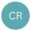 Teal circular user profile icon displaying the uppercase white initials CR.