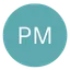 Teal circular user avatar badge featuring the white initials PM.