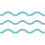 Minimalist icon featuring three horizontal teal wavy lines representing water ripples.